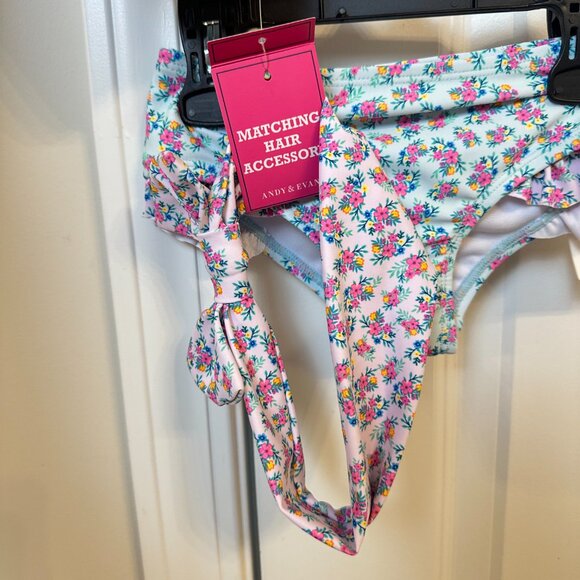ANDY & EVAN Bikini Swimsuit & Matching Headband in Blue Size 2T NWT - Picture 7 of 7